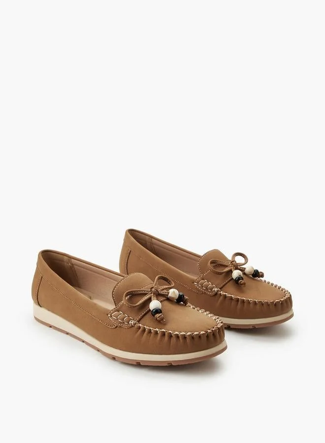 لو كونفورت حذاء نسائي موكاسين بفيونكة مرصعة